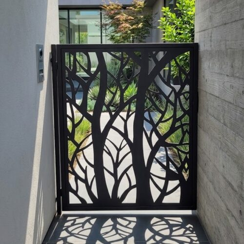 Low single swing pedestrian gate